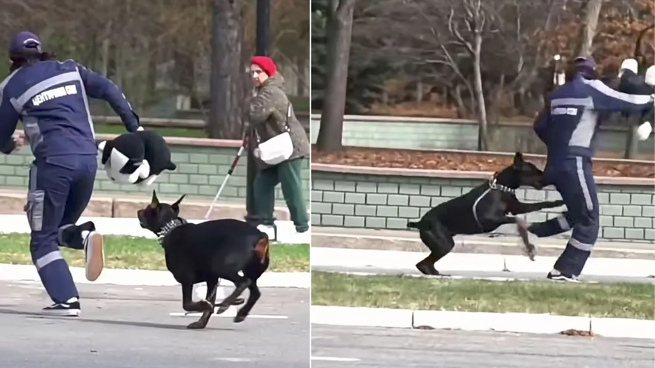 Prank gone wrong: Dog pulls off worker's trousers (video)