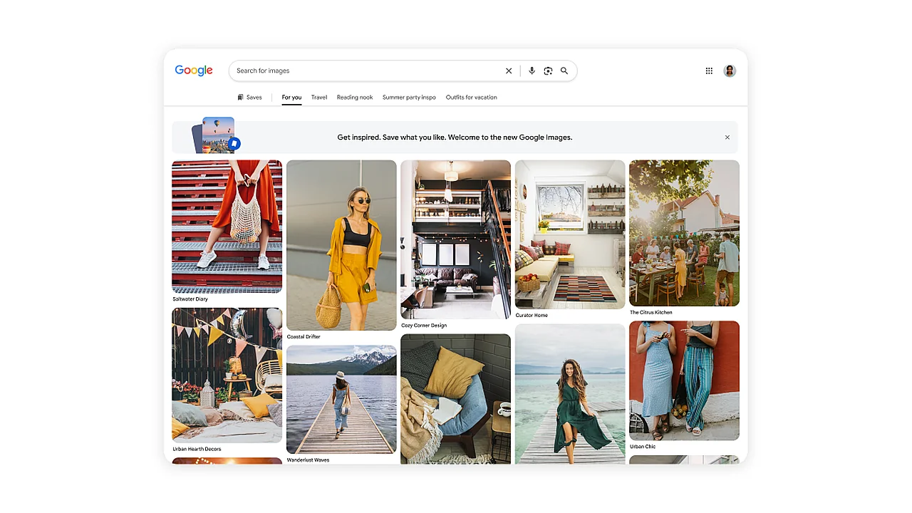 El diseño de Google Images cambia: ahora se convierte en una fuente de inspiración visual al estilo Pinterest