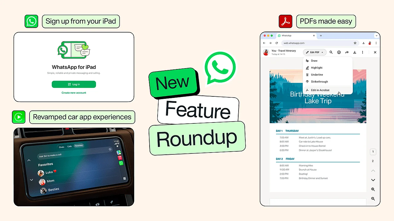 WhatsApp aktualisiert: Erweiterte CarPlay-Funktionen und unabhängige iPad-Registrierung hinzugefügt