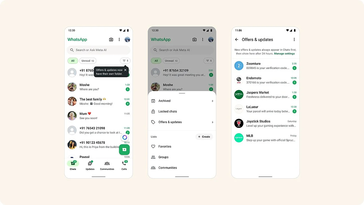 WhatsApp yirik kompaniyalar xabarlari uchun maxsus papkani sinovdan oʻtkazmoqda
