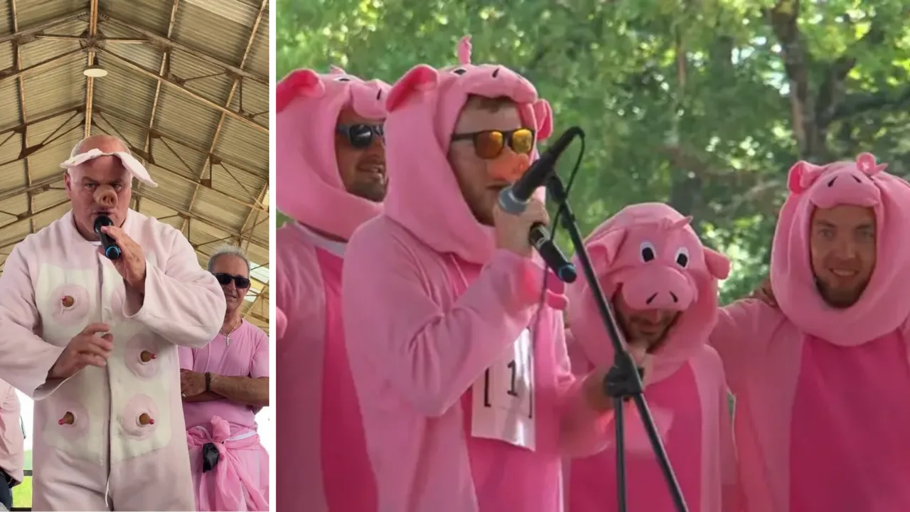 Pig squealing championship held in France