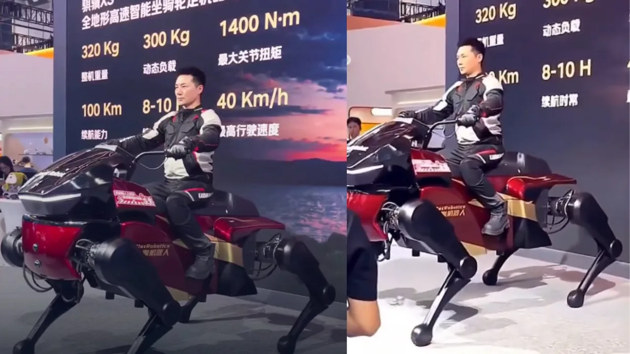 Creado en China un robot-caballo que se puede montar