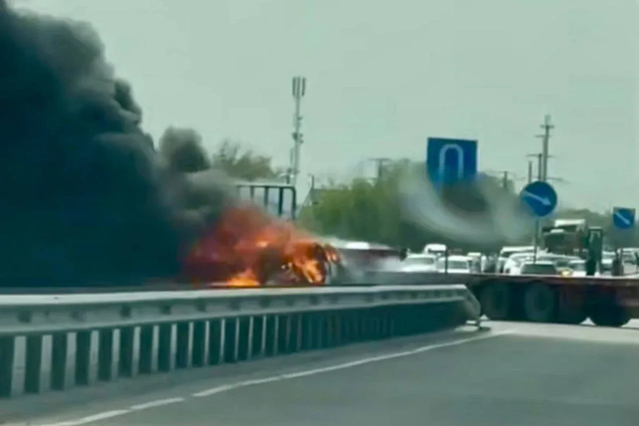 Terrible traffic accident in Sirdaryo: Captiva catches fire, 3 people die at the scene