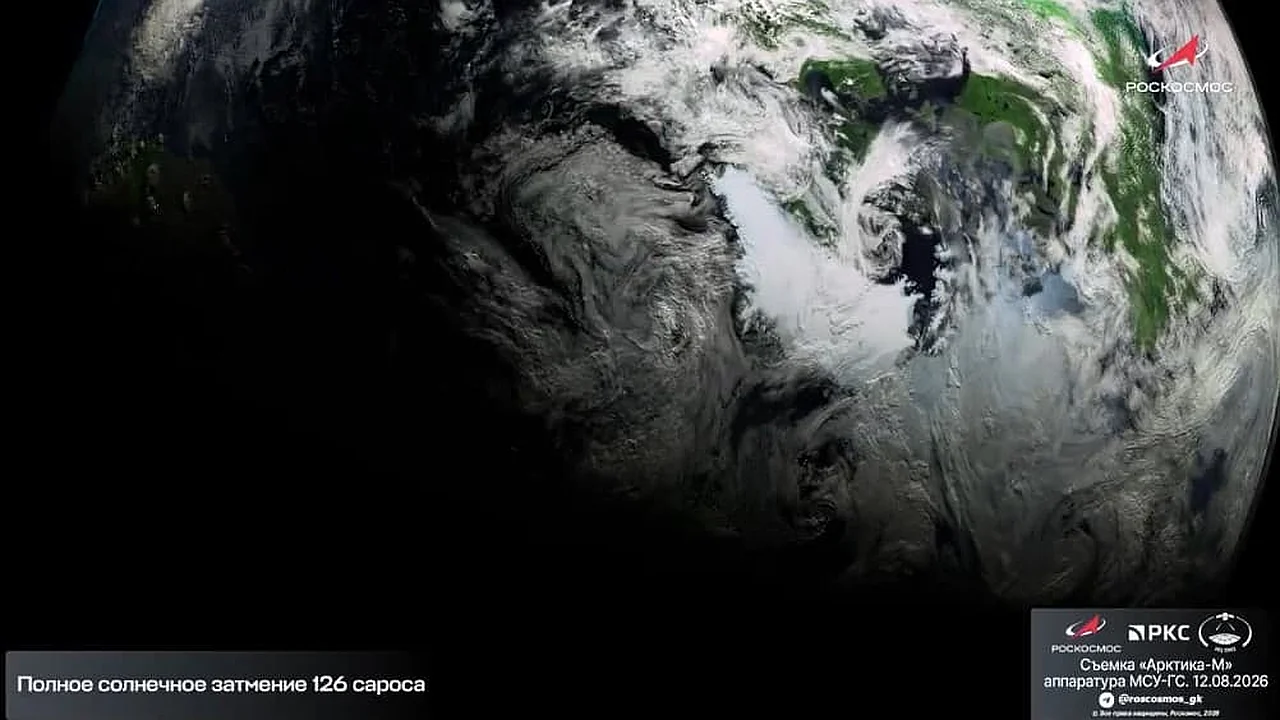 Arktika-M Satellite Captures Solar Eclipse on Video from Space