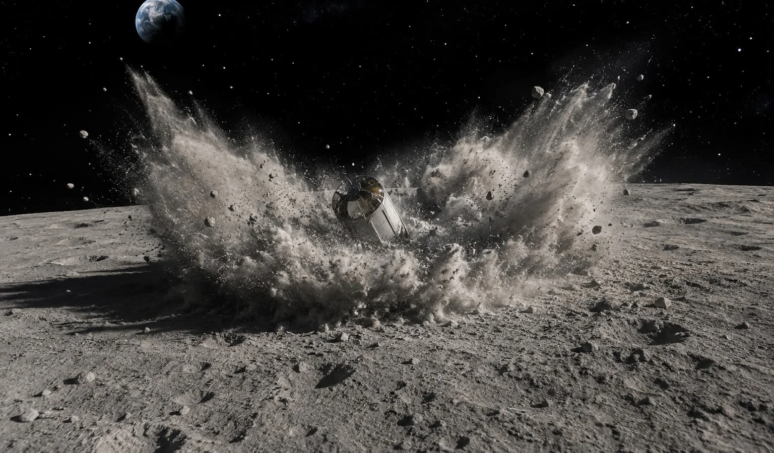 Zweite Stufe einer Falcon 9-Rakete prallte auf die Mondoberfläche