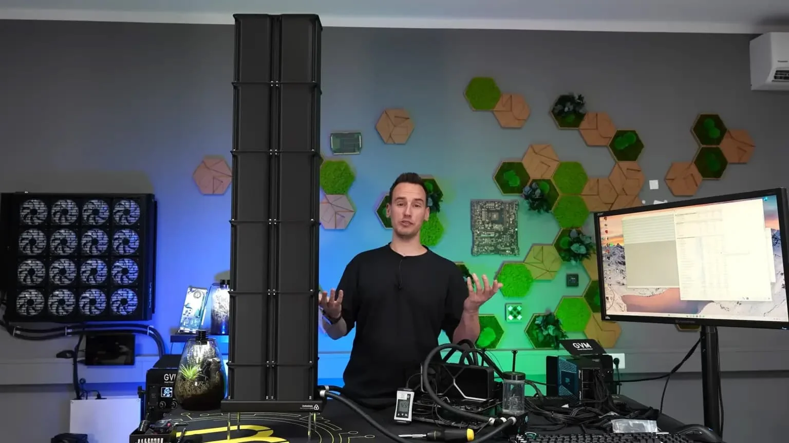 Famous Overclocker Installs Meter-Long Pipe on PC Cooling System