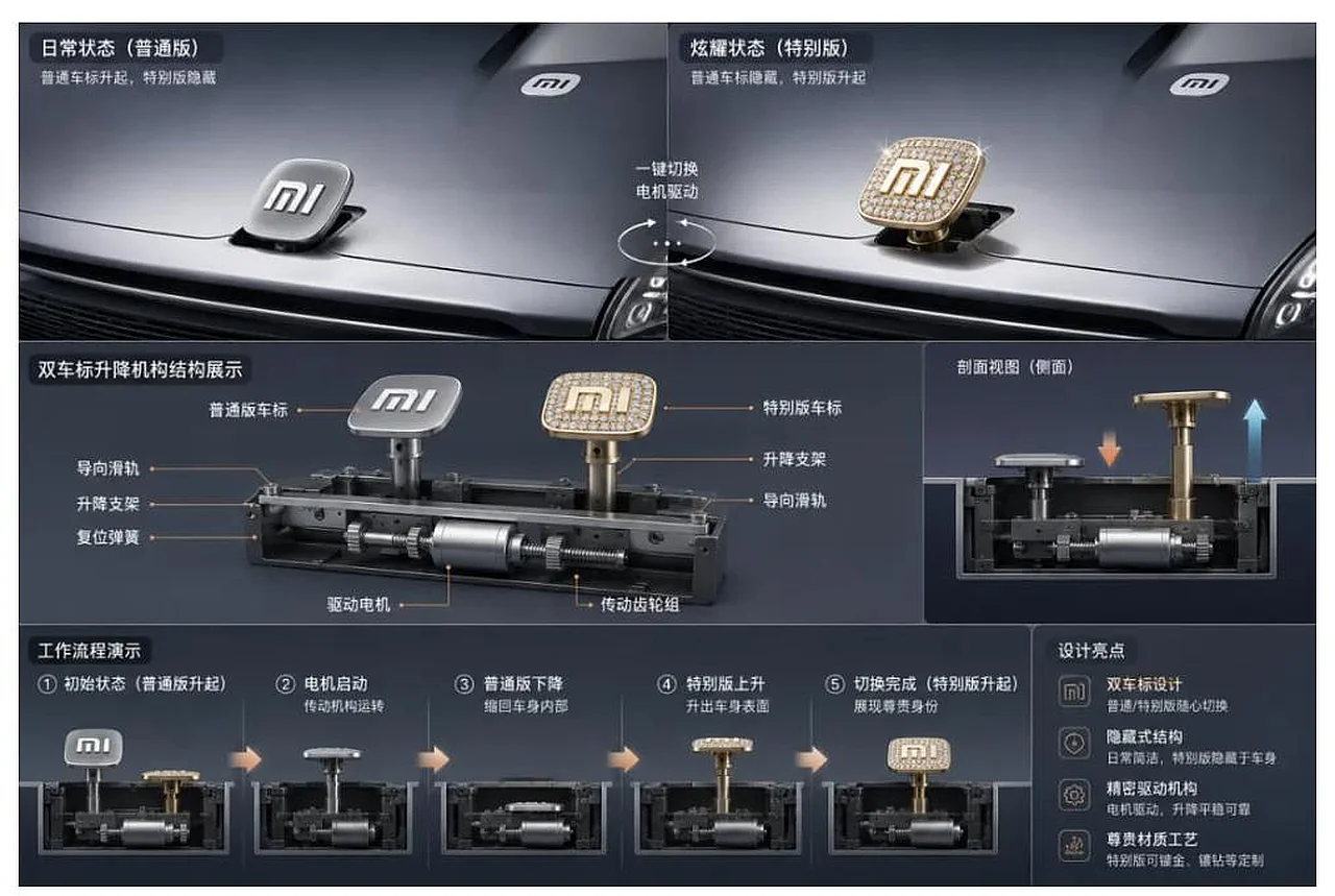 Xiaomi автомобиллар учун ўзгача логотип механизмини патентлади