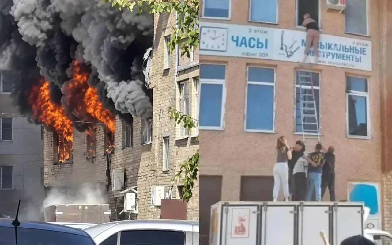 Rossiyada savdo markazida yong‘in chiqdi: odamlar derazadan sakradi