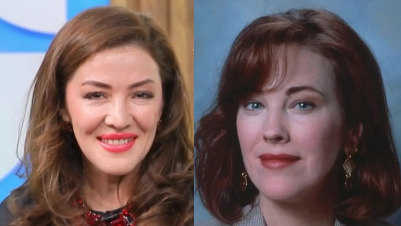 Side-by-side portraits of two brown-haired women.