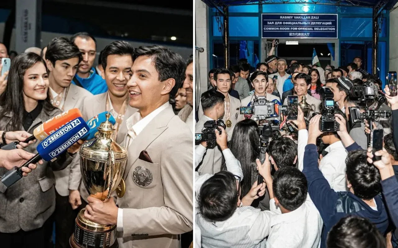 Les champions sont de retour : des centaines de fans ont accueilli les joueurs d'échecs à Tachkent