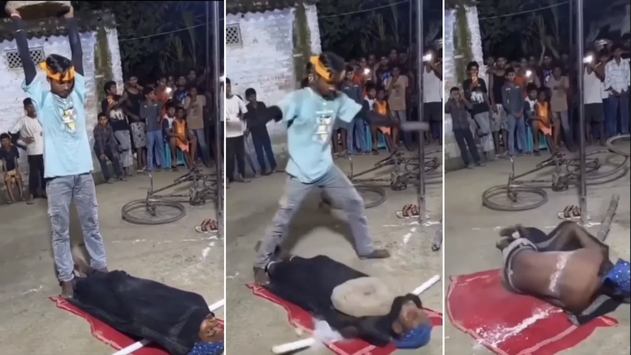 Straßenkünstler in Indien zeigen ungewöhnliche Darbietungen (Video)