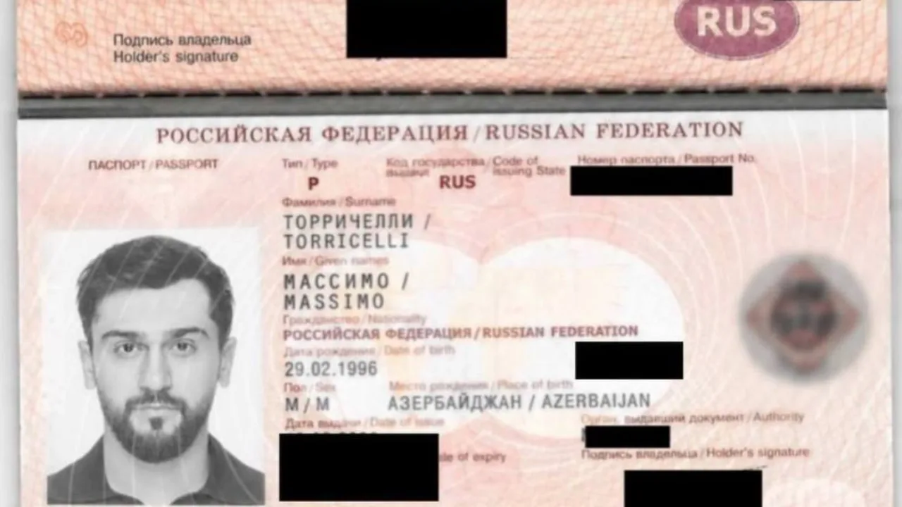 Russian Federation passport belonging to an individual named Massimo Torricelli.