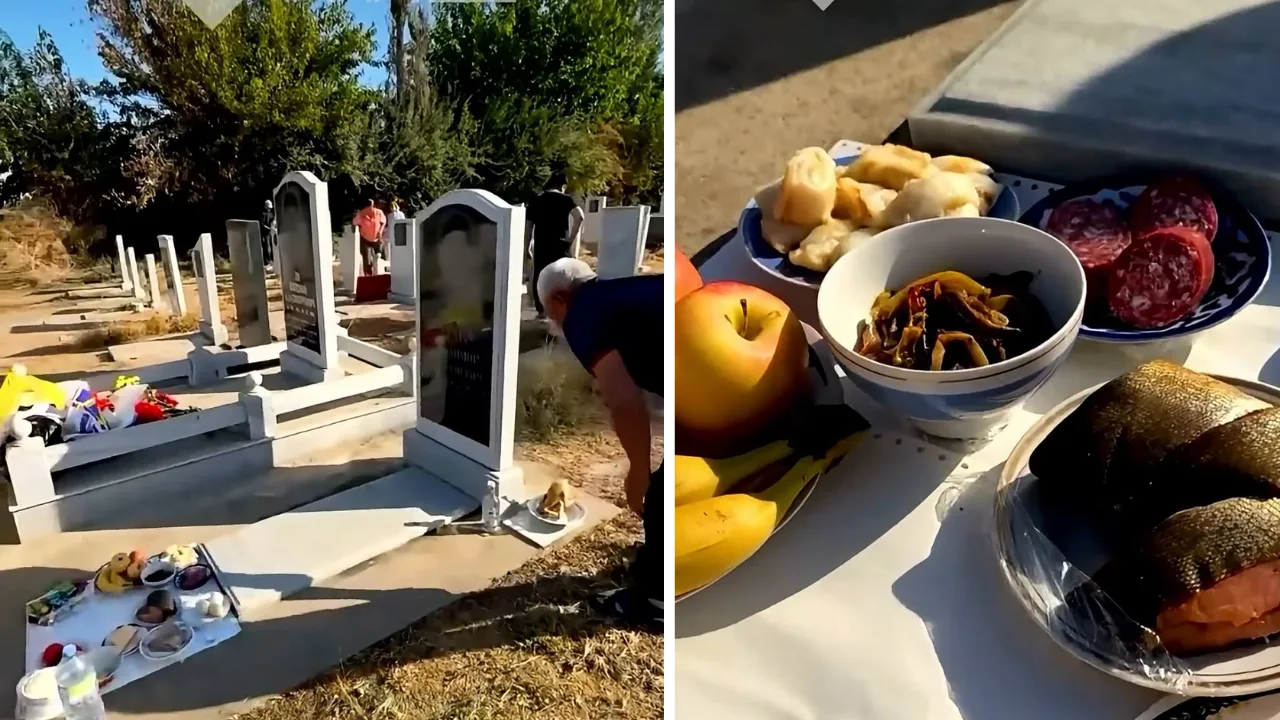 In Uzbekistan, a table was spread and food eaten in a cemetery: this situation sparked discussions
