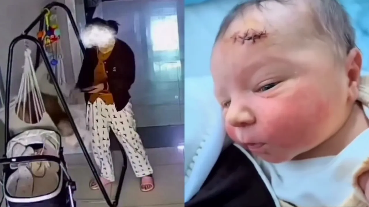 Baby in Brasilien fällt aus der Wiege und verletzt sich (Video)