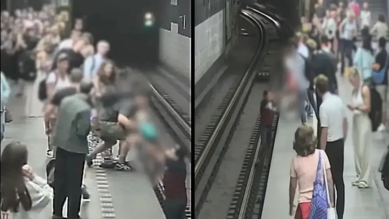 7-year-old distracted by phone falls onto metro tracks in Czech Republic (video)