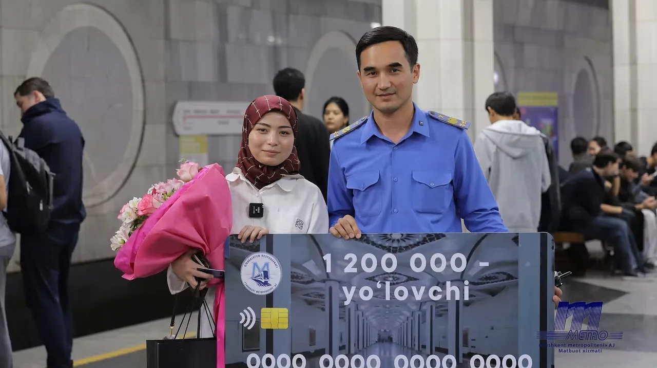 Toshkent metrosida bir kunlik yo‘lovchilar soni 1,2 mlndan oshdi