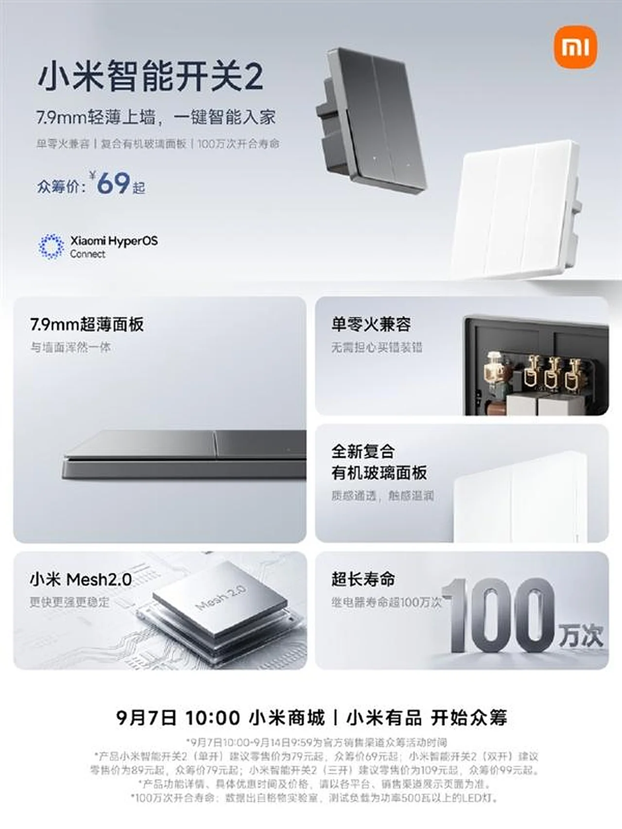 Xiaomi présente le nouvel interrupteur intelligent Smart Switch 2