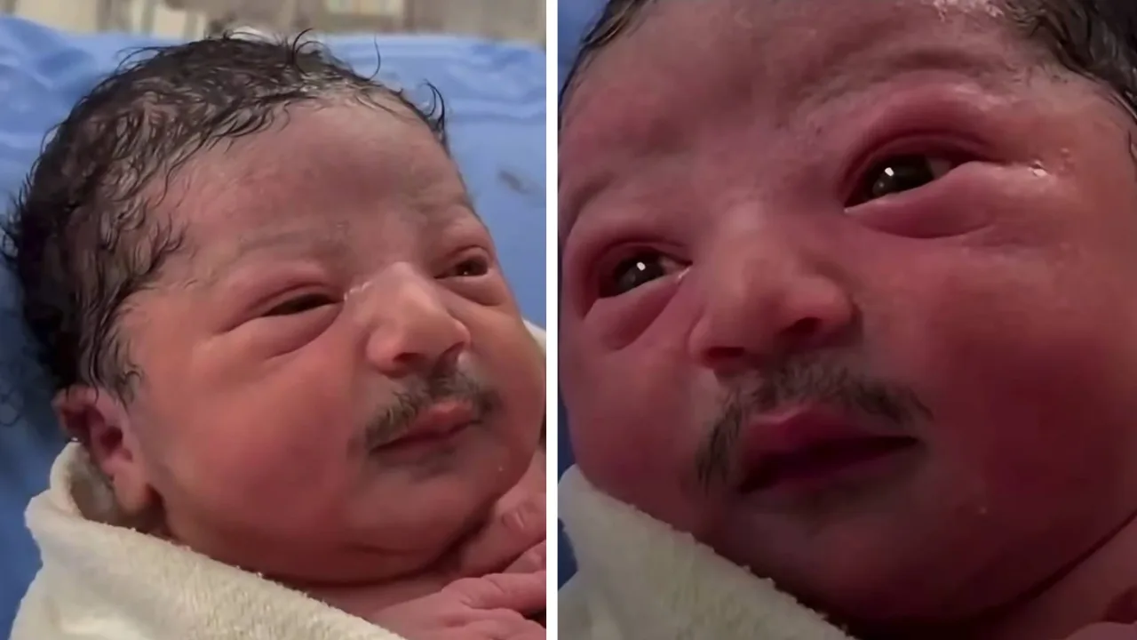 A newborn baby born with mustache-like hair on their face in Ecuador is catching everyone's attention!
