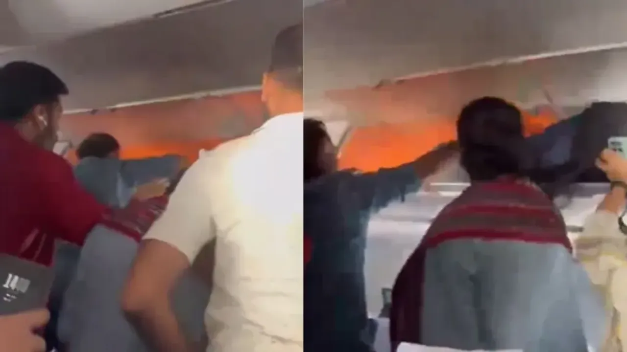 Power bank catches fire aboard airplane in India (video)