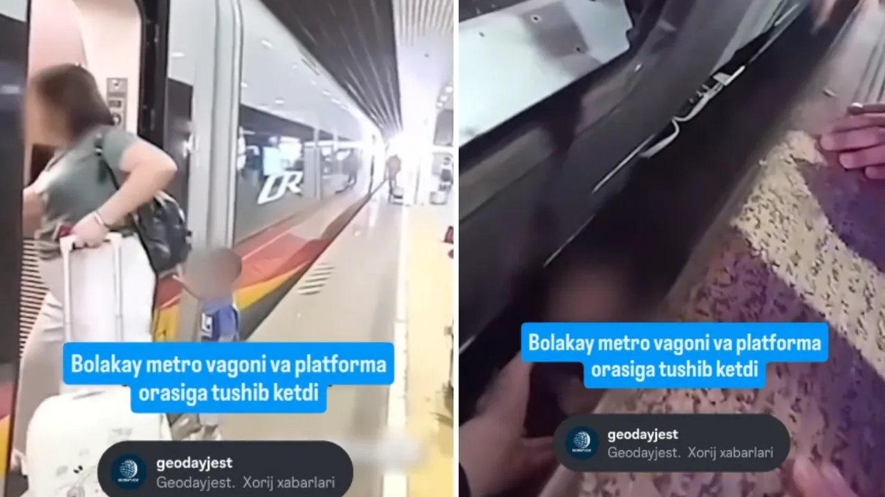 In China, a child fell between the train and the platform (video)