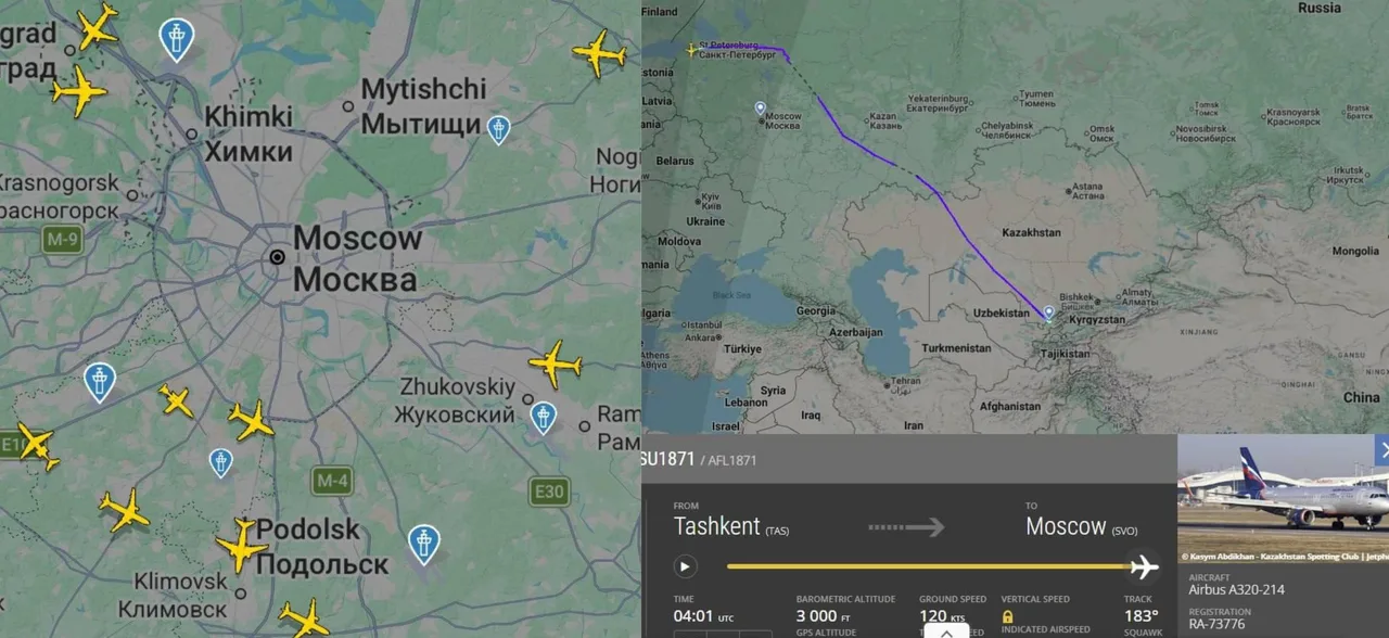 Planes flying from Uzbekistan failed to land in Moscow following drone attack