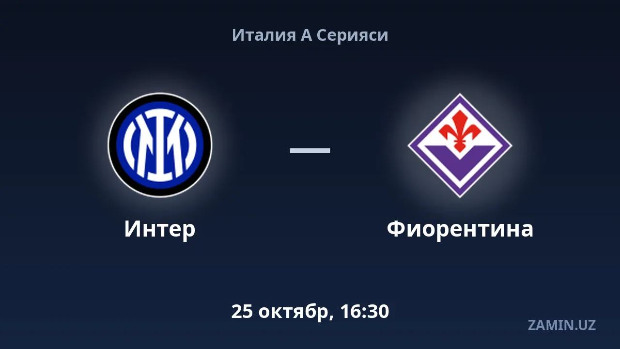 Интер — Фиорентина: таркиблар ва жонли матн