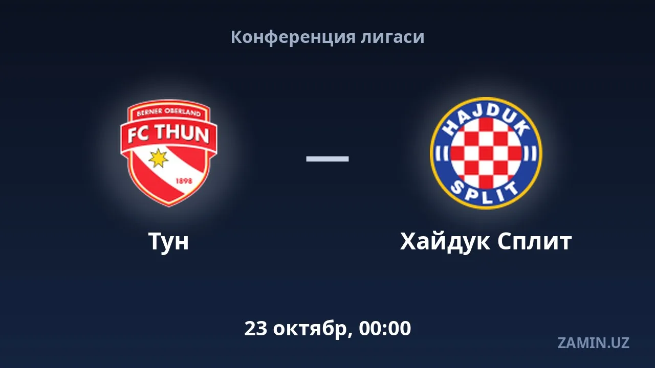Тун — Хайдук Сплит: таркиблар ва жонли матн
