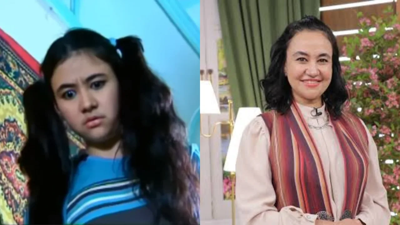 Yoshlikdagi xafa qiz va ulg‘aygan tabassum qilayotgan ayolning yonma-yon surati.
