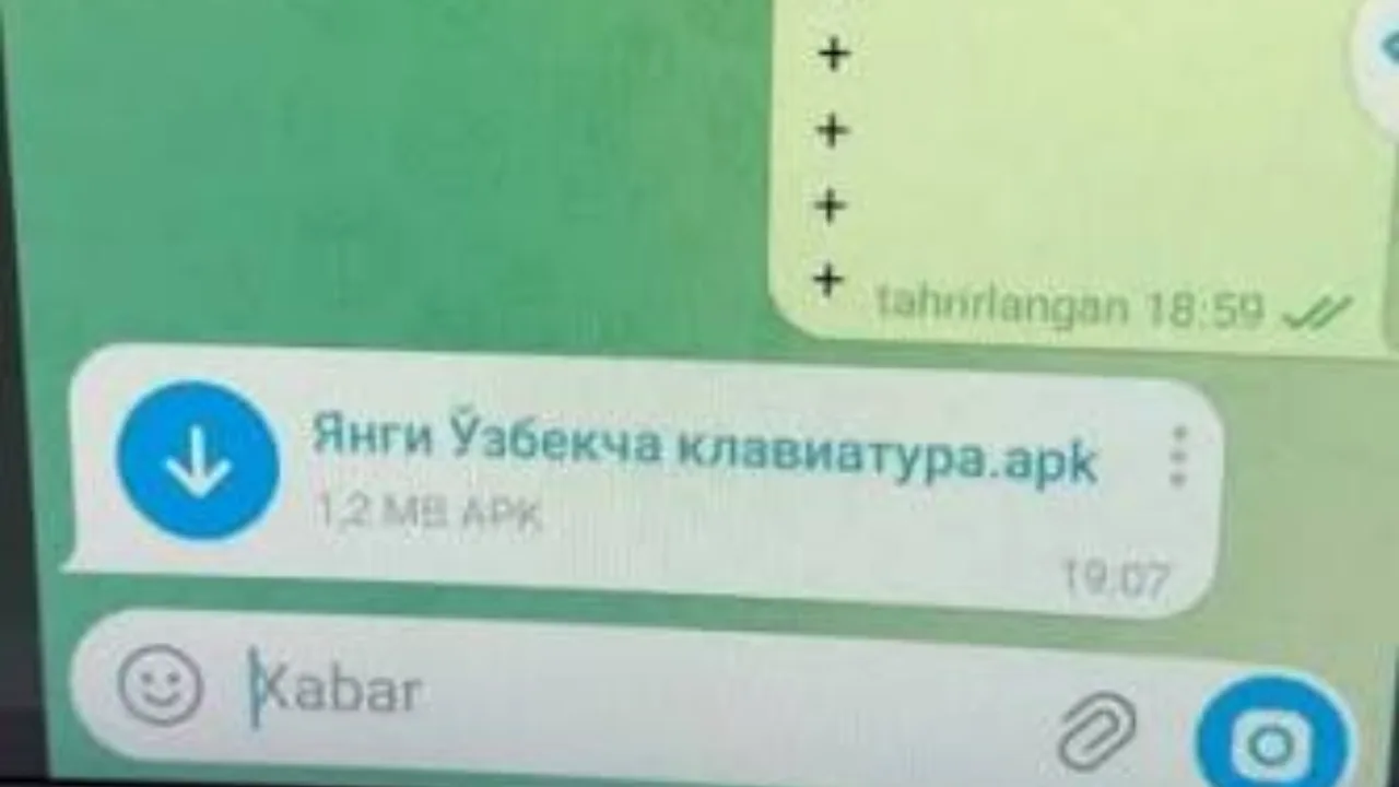 Attention: A new type of fraud involving a "New Uzbek Keyboard" is being observed on Telegram