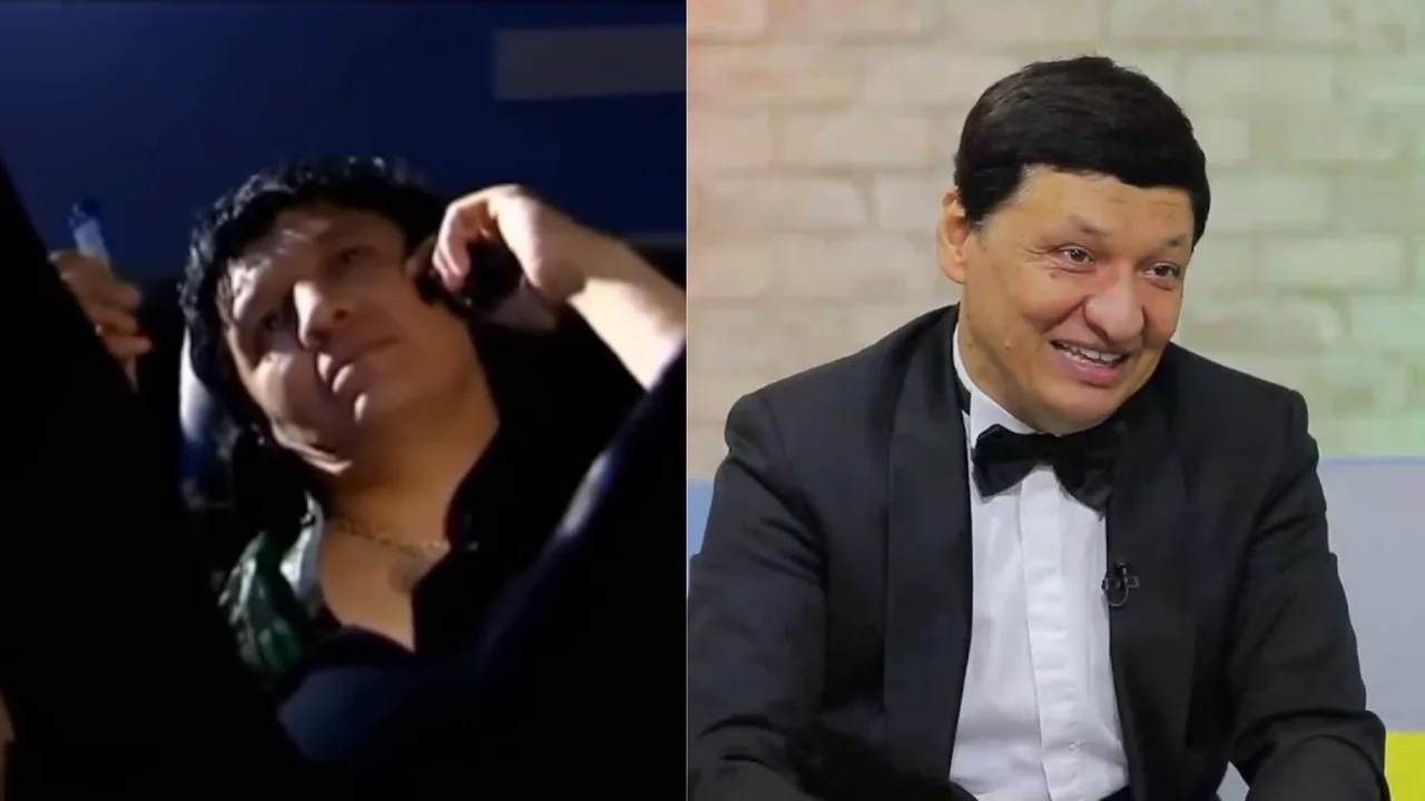 Obid Asomovning ikki xil holatdagi qiyosiy surati.