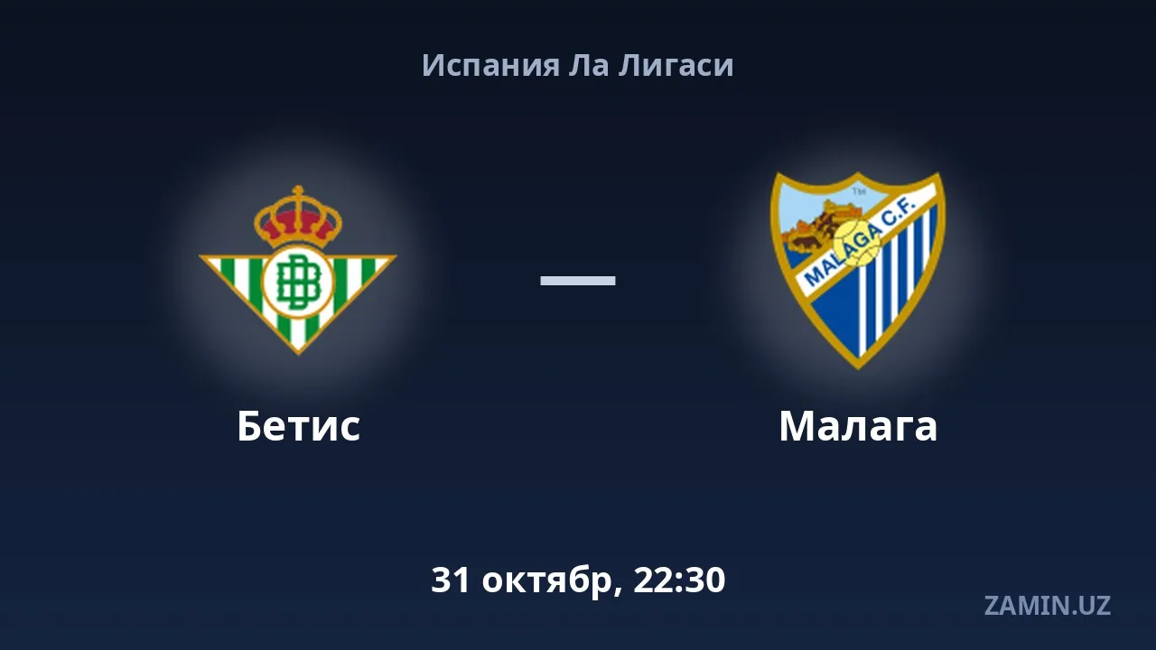Betis — Malaga: tarkiblar va jonli matn