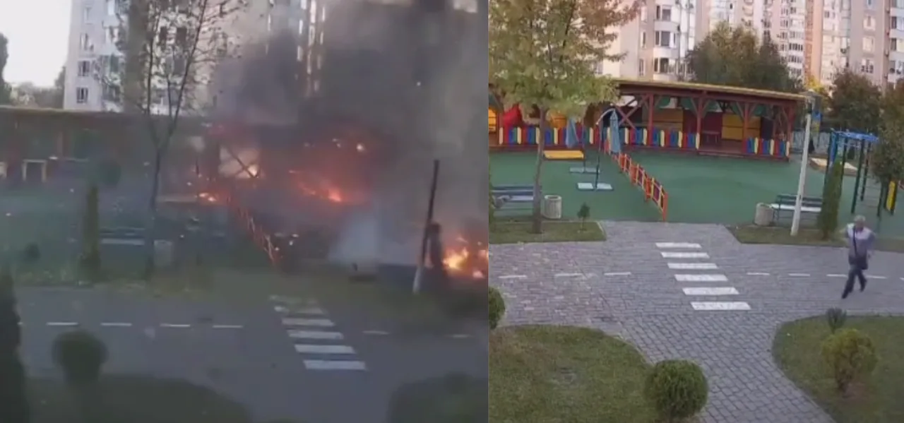 Man miraculously survives powerful explosion at playground in Kyiv