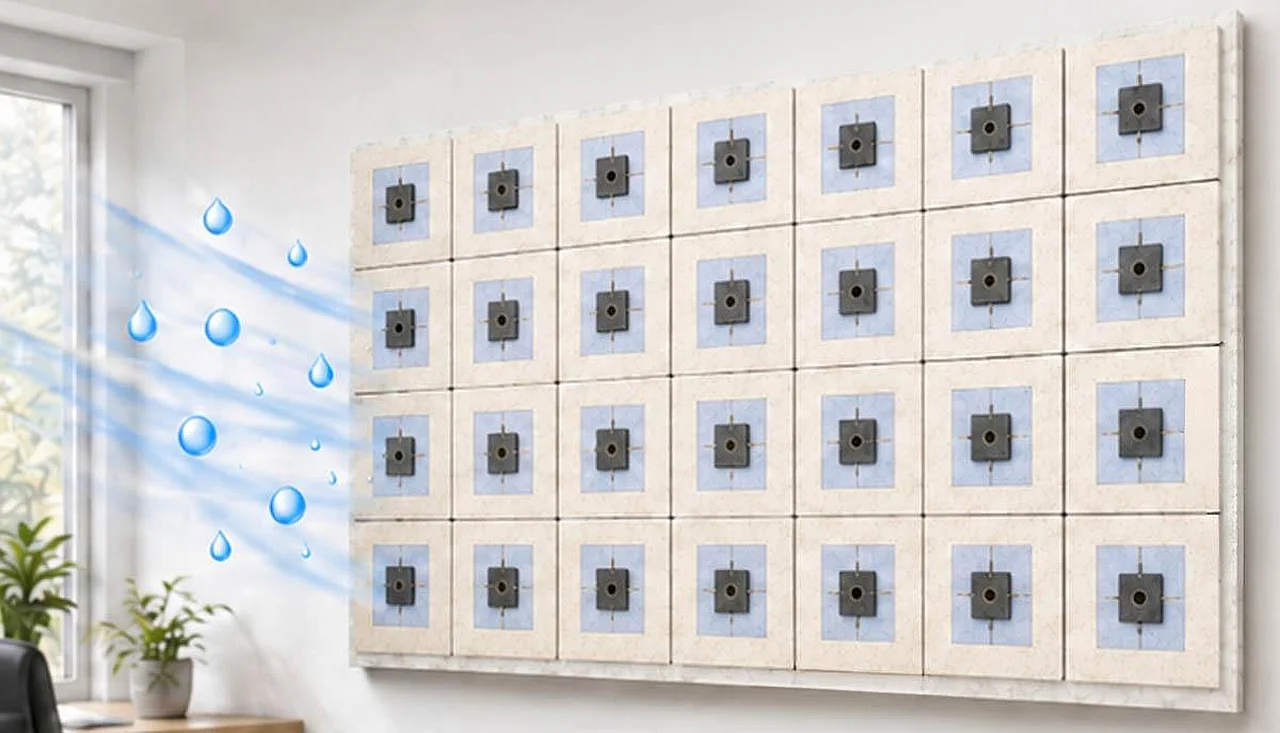 Paper wallpaper that generates electricity from air humidity created in the USA